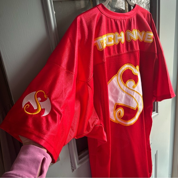 Vintage Tech N9ne Chiefs Football Jersey Strange Music Red & Yellow #9 v1 Men XL - Picture 5 of 11
